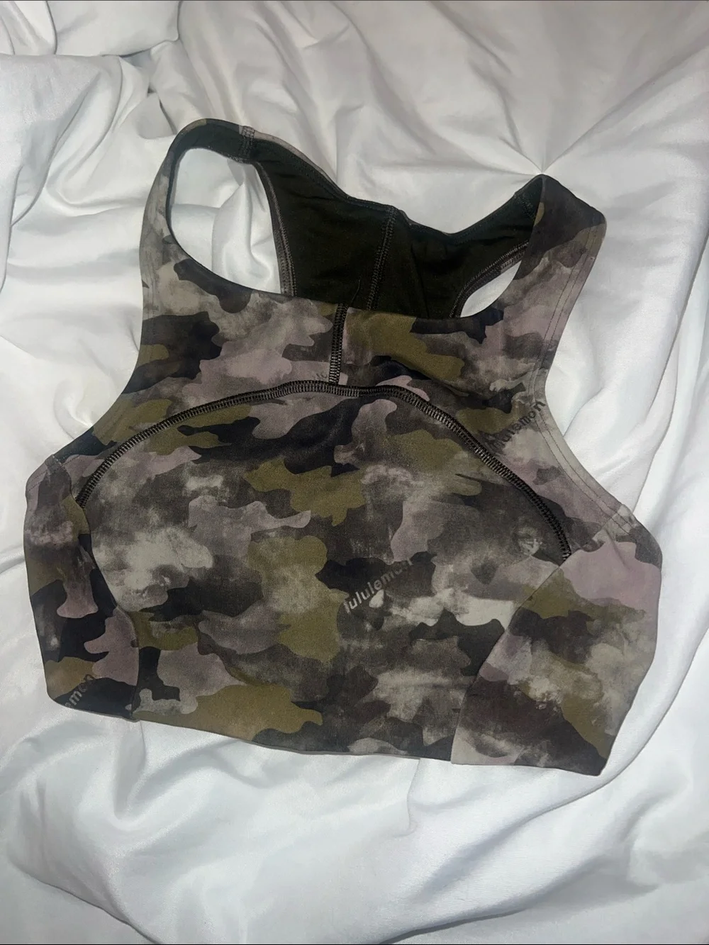 lululemon athletica Camo Racerback Sports Bra - Olive/Black/Gray